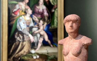 Sculpture and painting at Pinacoteca di Brera, Milan.