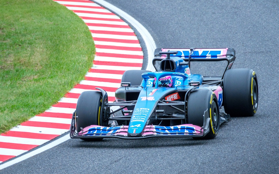 Alpine Formula car on track