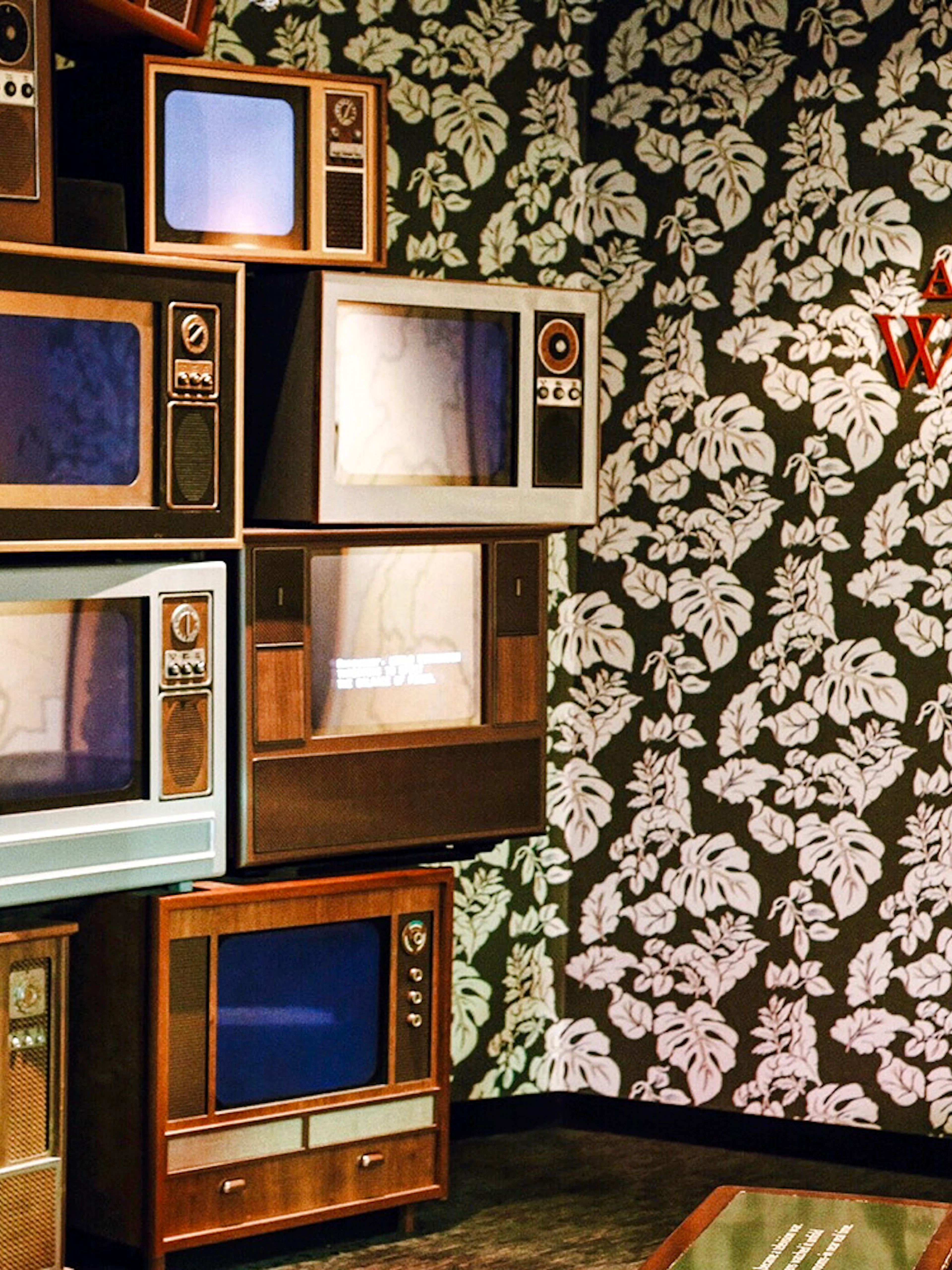 Vintage televisions display at Smithsonian National Museum of American History exhibit.