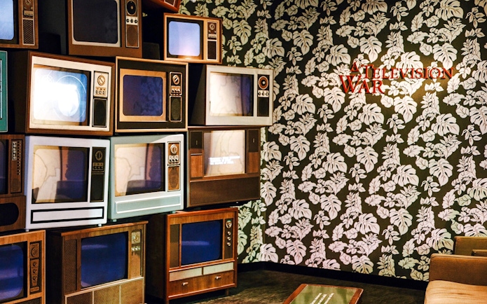 Vintage televisions display at Smithsonian National Museum of American History exhibit.