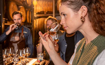 Whiskey tasting experience with chocolate pairing at Jameson distillery.