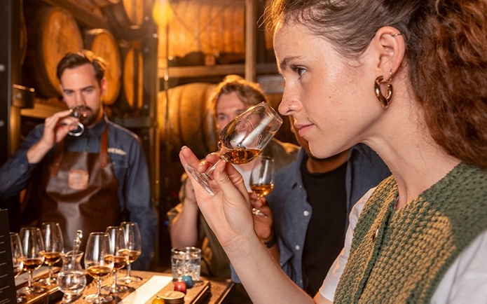 Whiskey tasting experience with chocolate pairing at Jameson distillery.