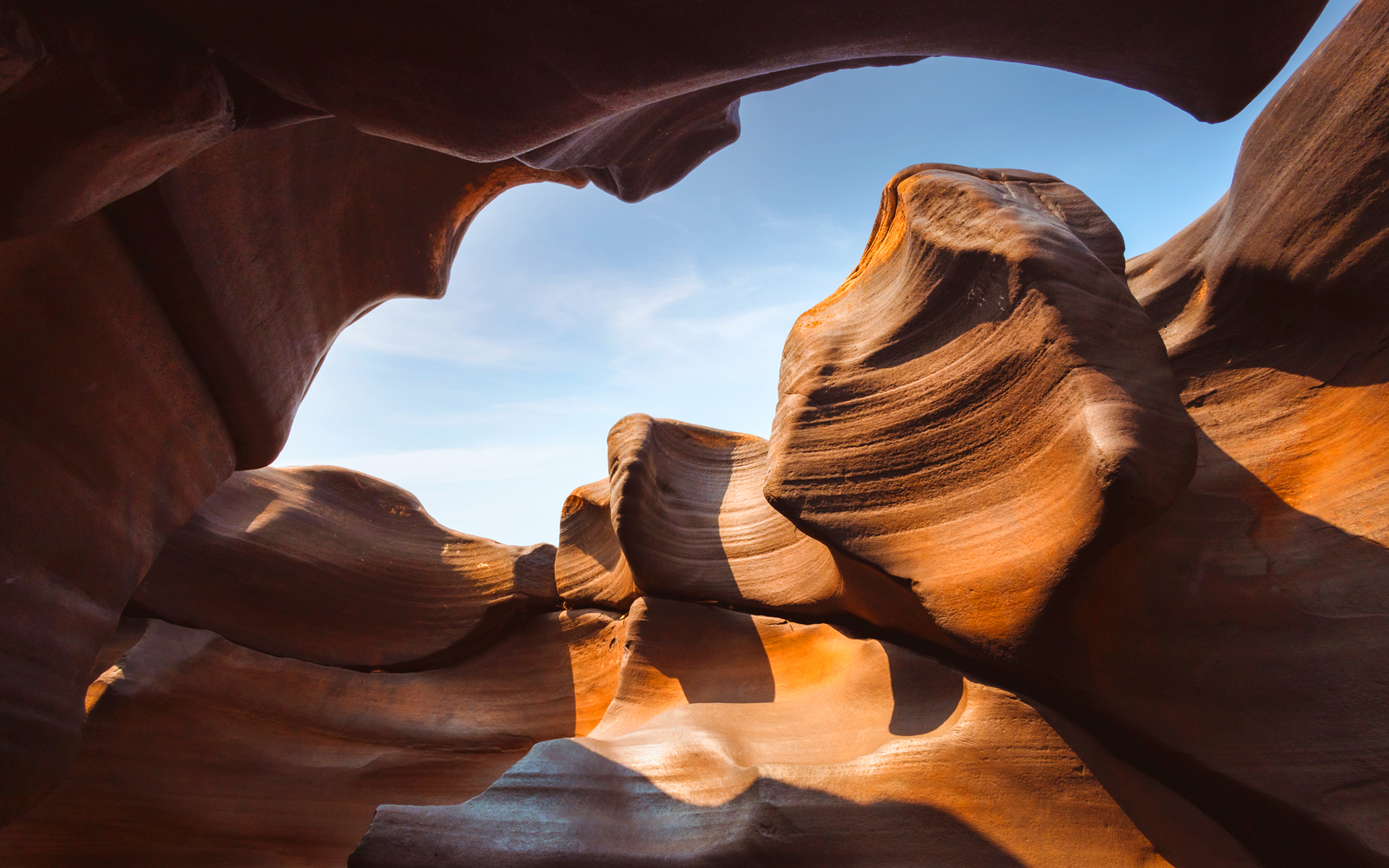 Antelope Canyon's ancient sandstone formations in Arizona.