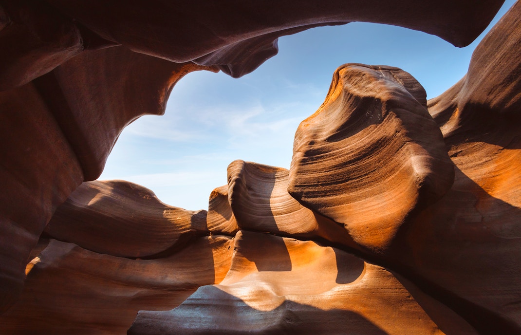 Antelope Canyon's ancient sandstone formations in Arizona.