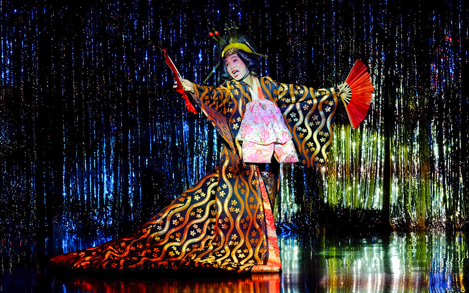 Performer in traditional costume at Calypso Cabaret show, Bangkok.