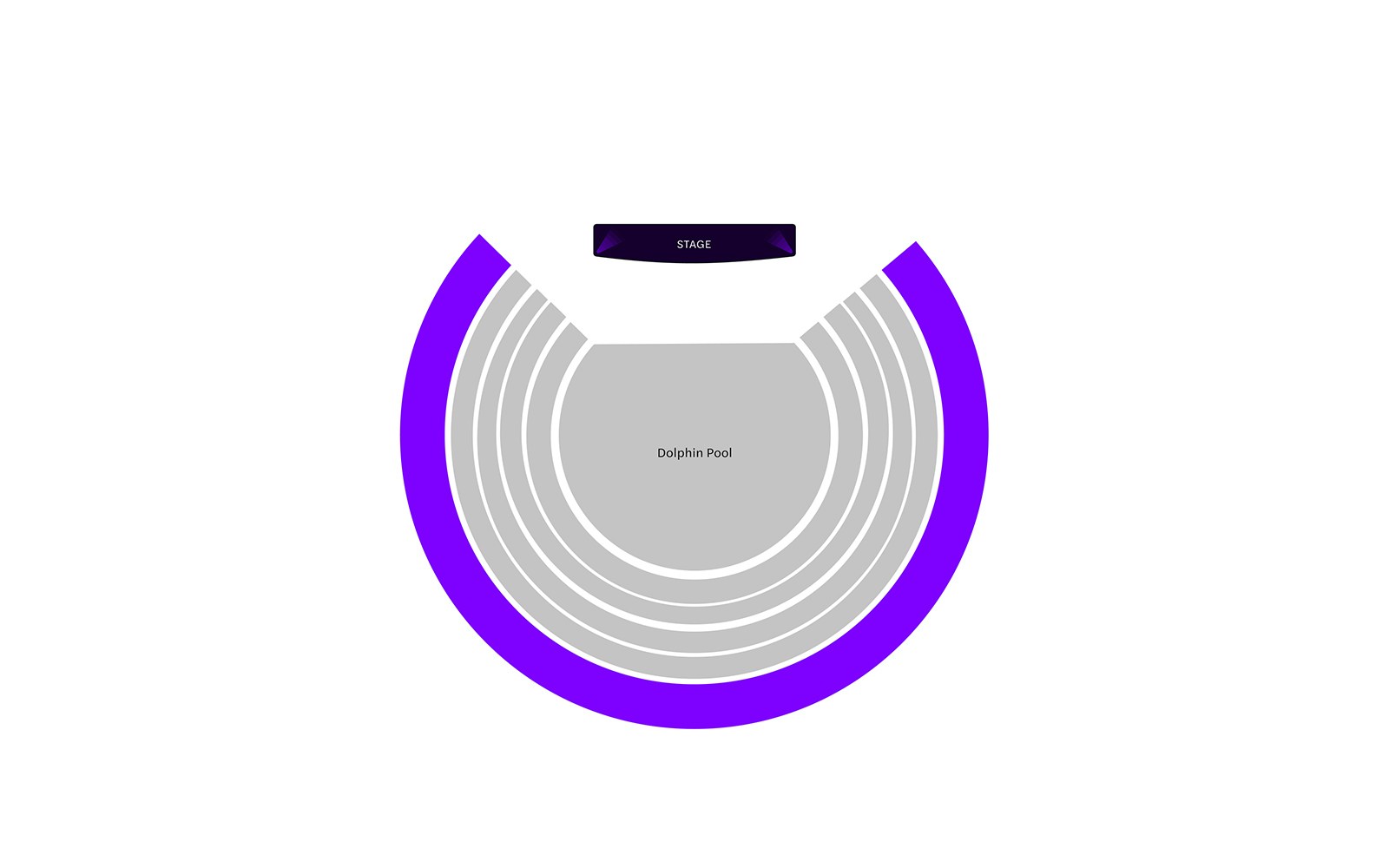 regular seats section for phuket dolphin show