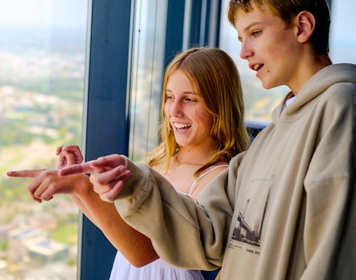 People enjoying the view from Melbourne Skydeck.