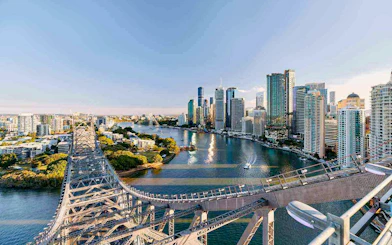 Story Bridge Adventure Climb overlooking Brisbane River and city skyline.