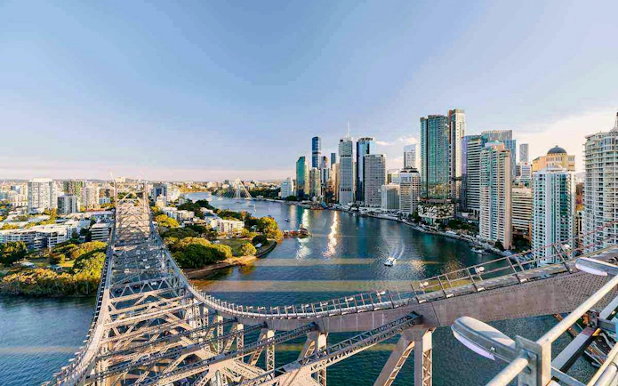 Story Bridge Adventure Climb overlooking Brisbane River and city skyline.