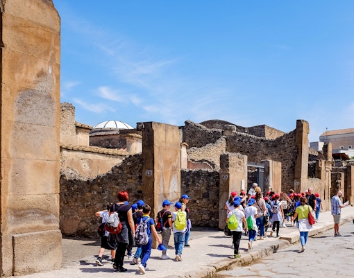 View of the small group tour in Pompeii