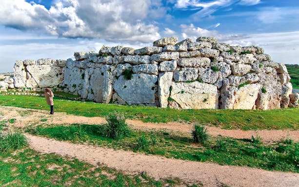 Ancient stone structure on Gozo Island during a Jeep tour.