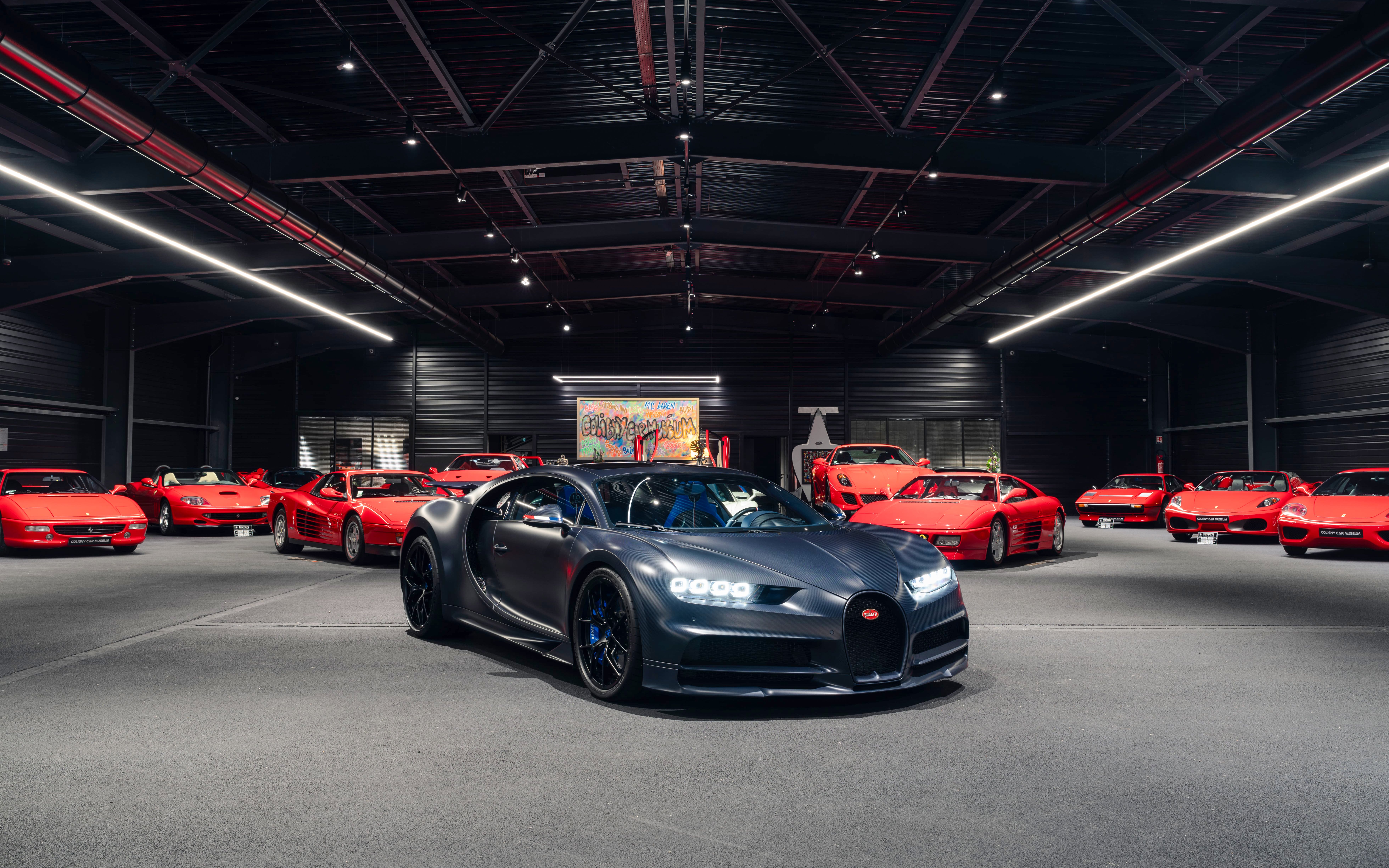 Luxury cars displayed at Coligny Car Museum, Lyon, France.