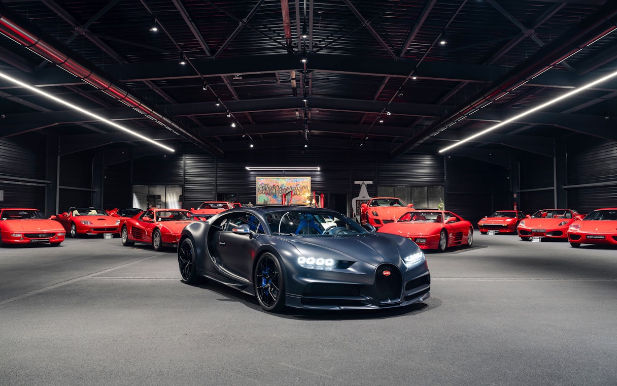 Luxury cars displayed at Coligny Car Museum, Lyon, France.