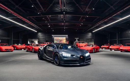 Luxury cars displayed at Coligny Car Museum, Lyon, France.