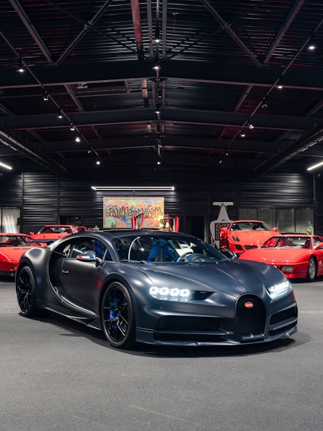 Luxury cars displayed at Coligny Car Museum, Lyon, France.