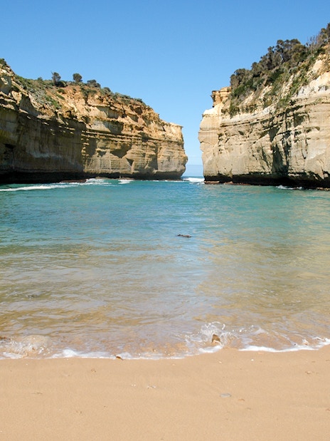 Great Ocean Road coastal view with cliffs and ocean near the 12 Apostles, Melbourne.