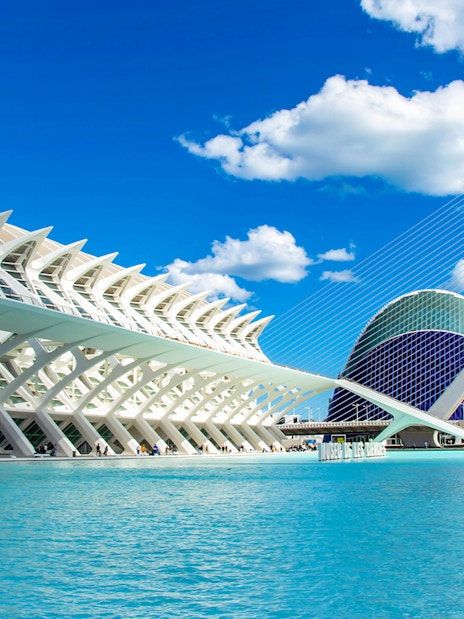 Hemisfèric and surrounding architecture at City of Arts and Sciences, Valencia.