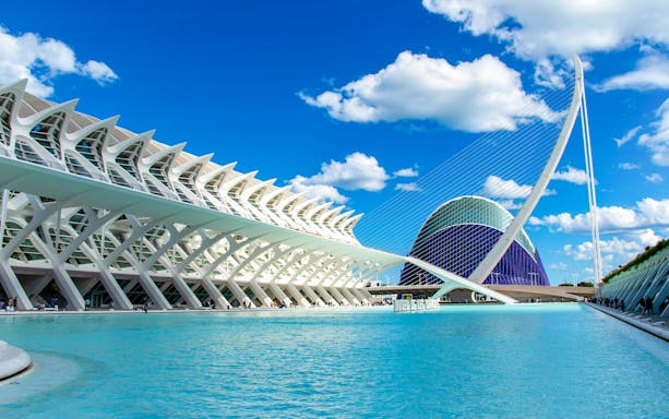 Hemisfèric and surrounding architecture at City of Arts and Sciences, Valencia.