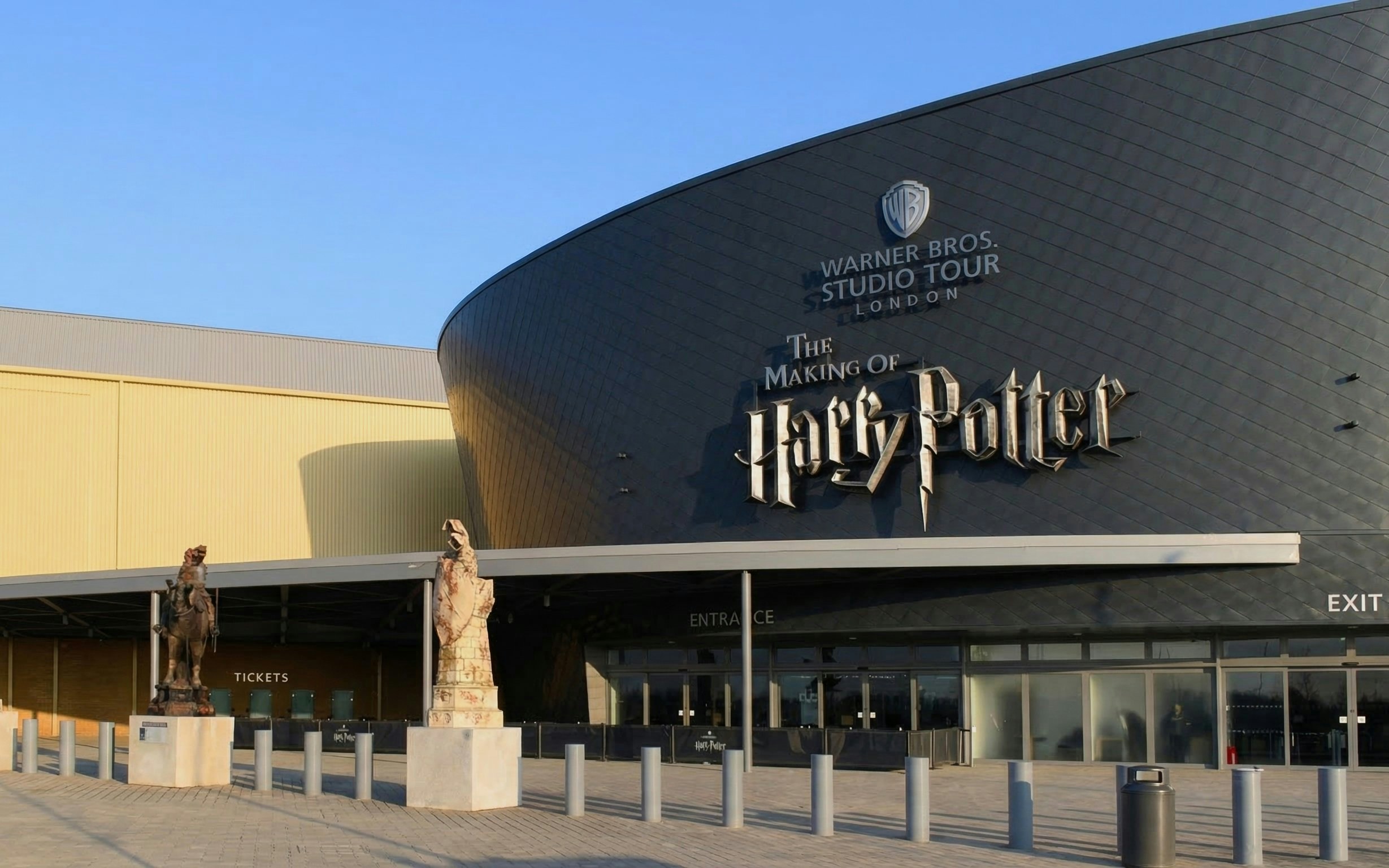 Warner Bros. Studio Tour entrance for The Making of Harry Potter in London.