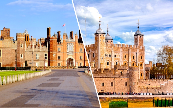 Hampton Court Palace and Tower of London with Crown Jewels access, London.