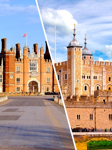 Hampton Court Palace and Tower of London with Crown Jewels access, London.