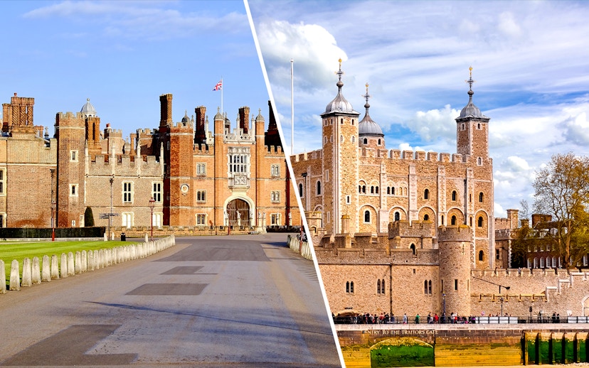 Hampton Court Palace and Tower of London with Crown Jewels access, London.