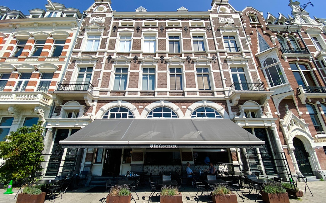 Historic building facade in Amsterdam, part of the Anne Frank Tour.