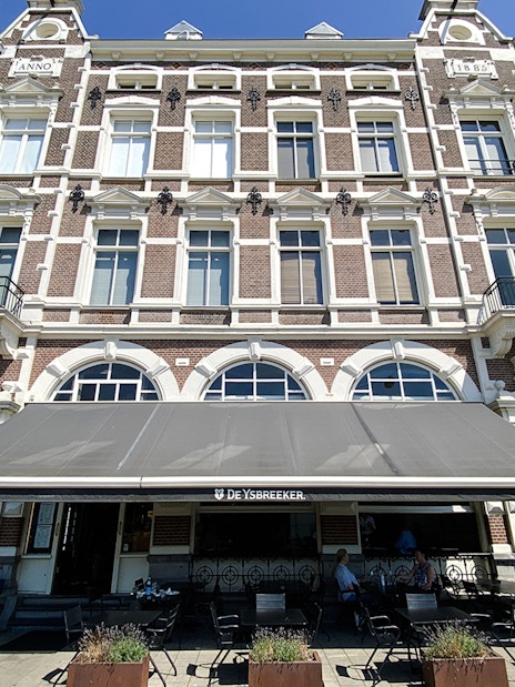 Historic building facade in Amsterdam, part of the Anne Frank Tour.