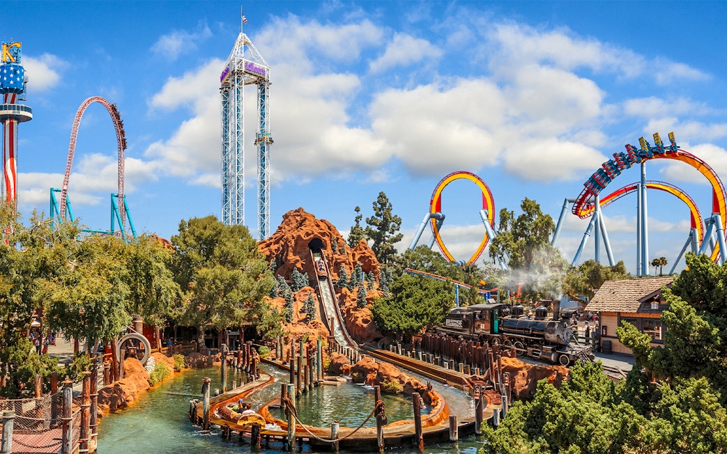 Amusement park rides and attractions at Knott's Berry Farm, included in Go San Diego Card.