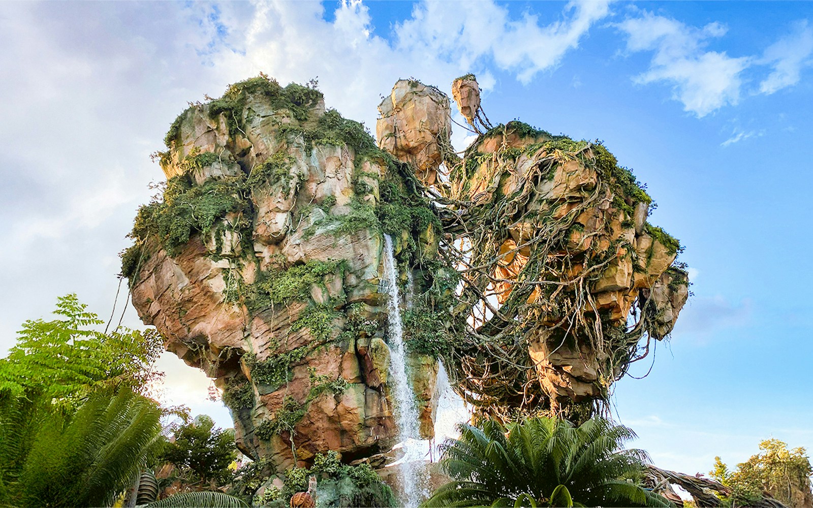 Floating islands with lush vegetation in Pandora, World of Avatar, Walt Disney World, Orlando.
