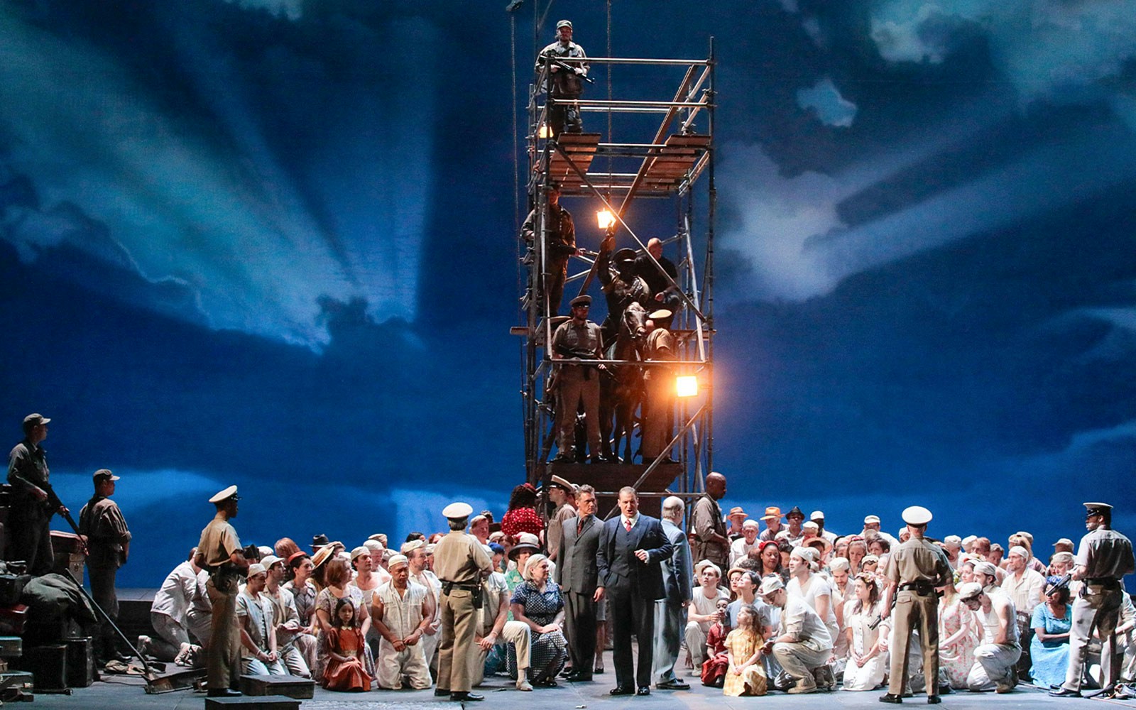 Performers on stage during Metropolitan Opera's Fidelio production.
