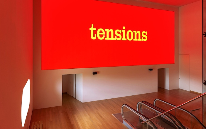 Installation view with "tensions" display at Stedelijk Museum.