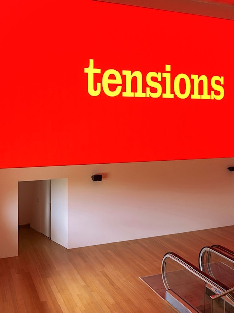 Installation view with "tensions" display at Stedelijk Museum.