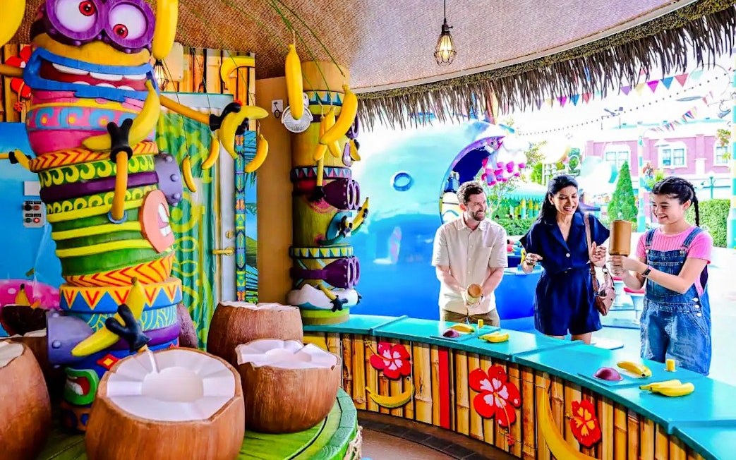 Visitors enjoying a Minion-themed game at Universal Studios Singapore.