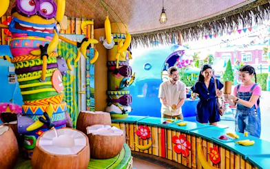 Visitors enjoying a Minion-themed game at Universal Studios Singapore.