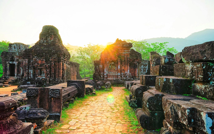 Ancient brick temple ruins at Mỹ Sơn Sanctuary, Quang Nam Province, Vietnam.
