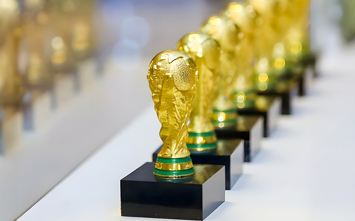 Trophies on display at Maracanã Stadium, Brazil.