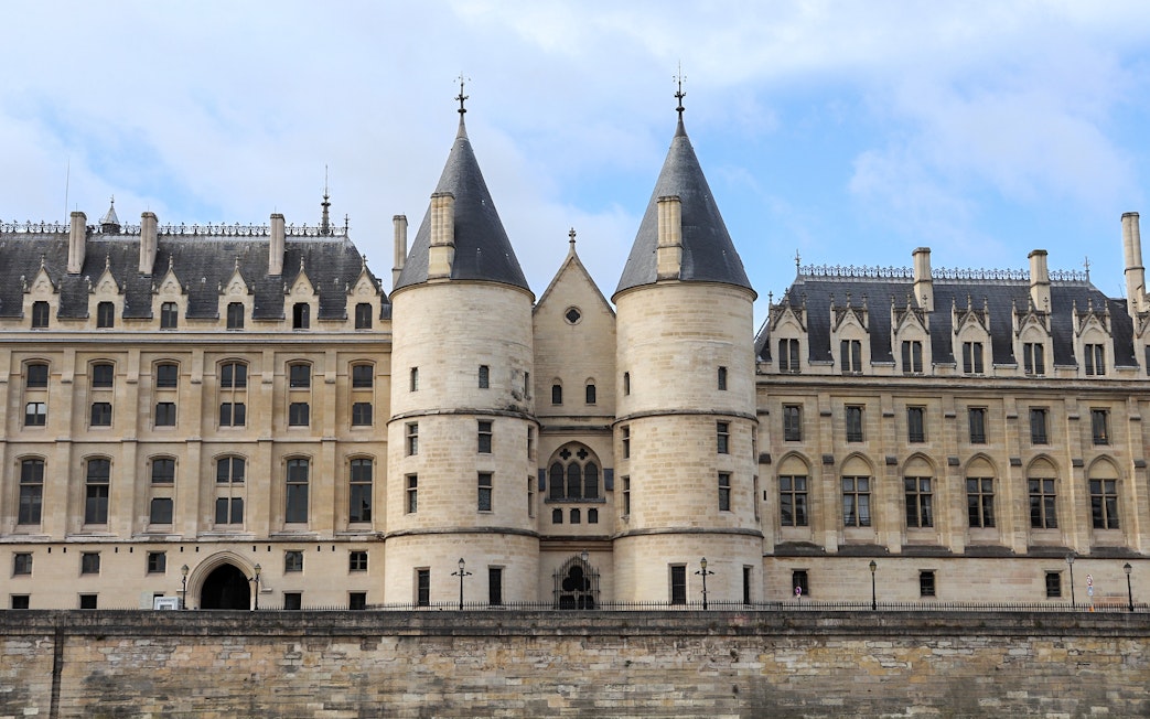 La Conciergerie facade with towers, Paris.