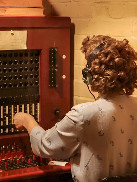 Operator at switchboard in Churchill's War Rooms, Westminster Walking Tour.