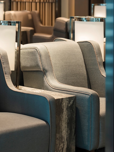 Seating area in Plaza Premium Lounge, Zone A, Taipei, Taiwan.