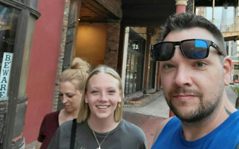 Group exploring haunted Orlando on a self-guided city game tour.