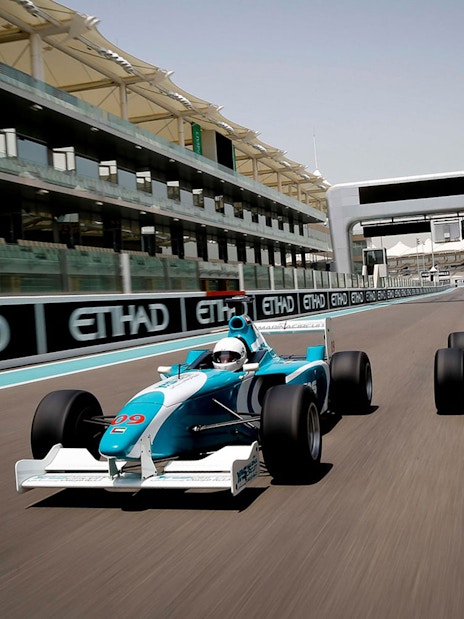 Race cars on Yas Marina Circuit during FORMULA YAS 3000 Driving Experience, Abu Dhabi.