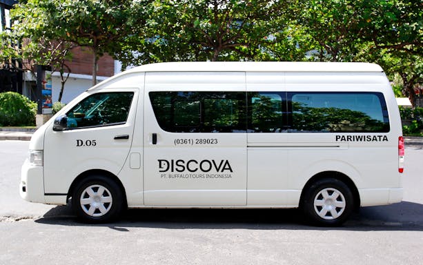 Shared airport transfer van for Ngurah Rai International Airport in Bali.