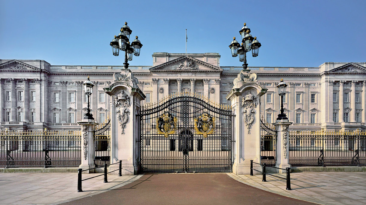 Buckingham Palace gates in London, part of Changing of the Guards tour.