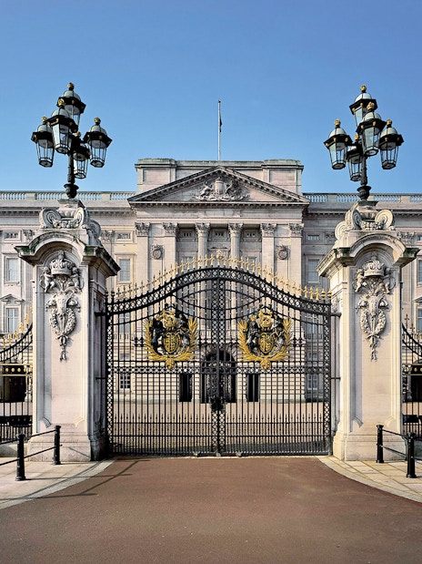 Buckingham Palace gates in London, part of Changing of the Guards tour.
