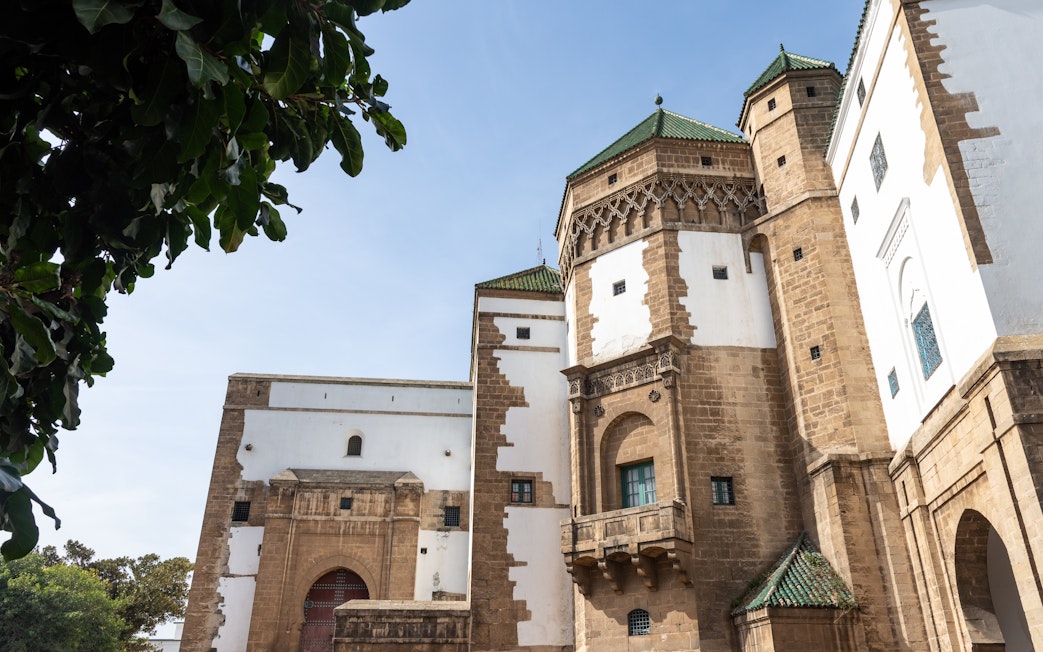 Historic architecture in Habbous district, Casablanca, Morocco.