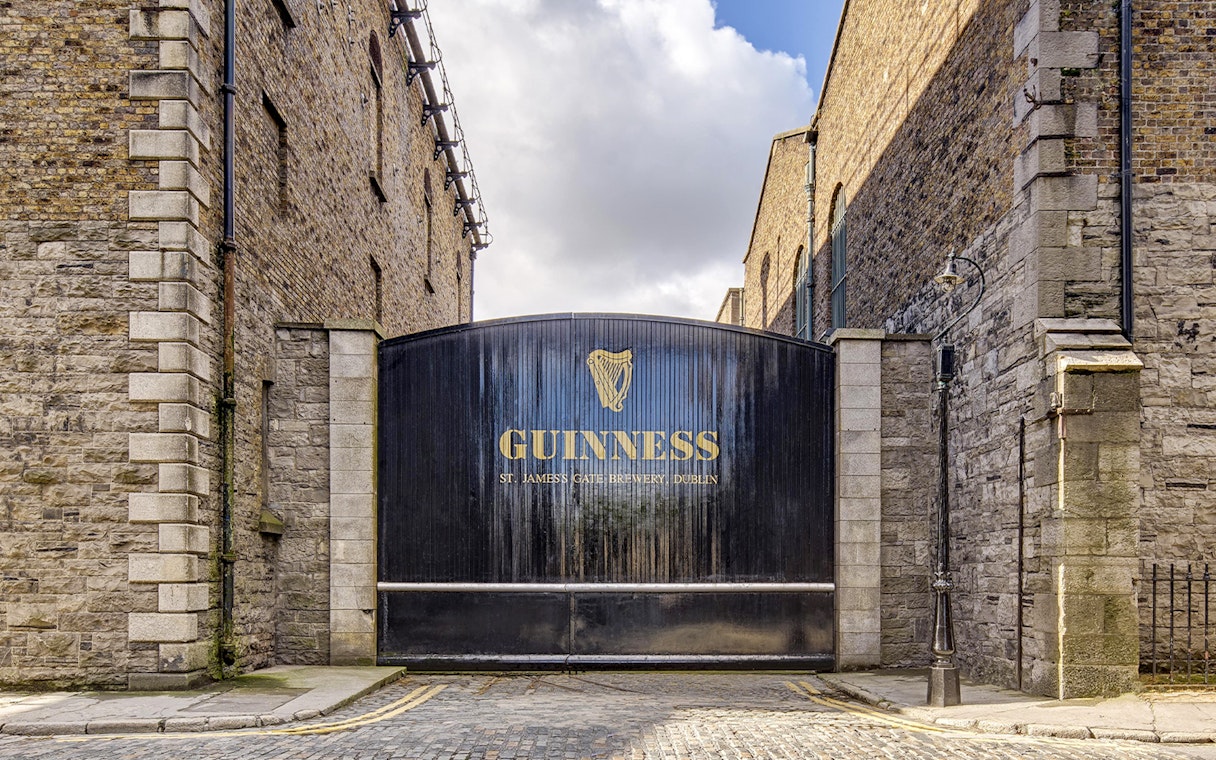 Guinness Storehouse gate at St. James's Gate Brewery, Dublin.