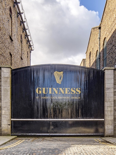 Guinness Storehouse gate at St. James's Gate Brewery, Dublin.