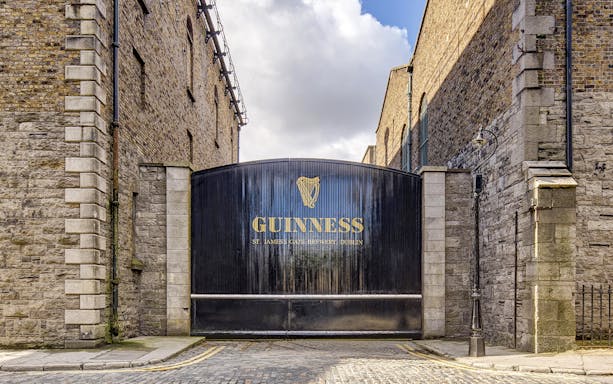 Guinness Storehouse gate at St. James's Gate Brewery, Dublin.