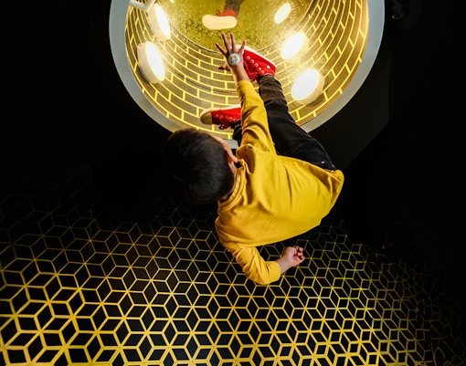 Girl inside The Anti-Gravity Room